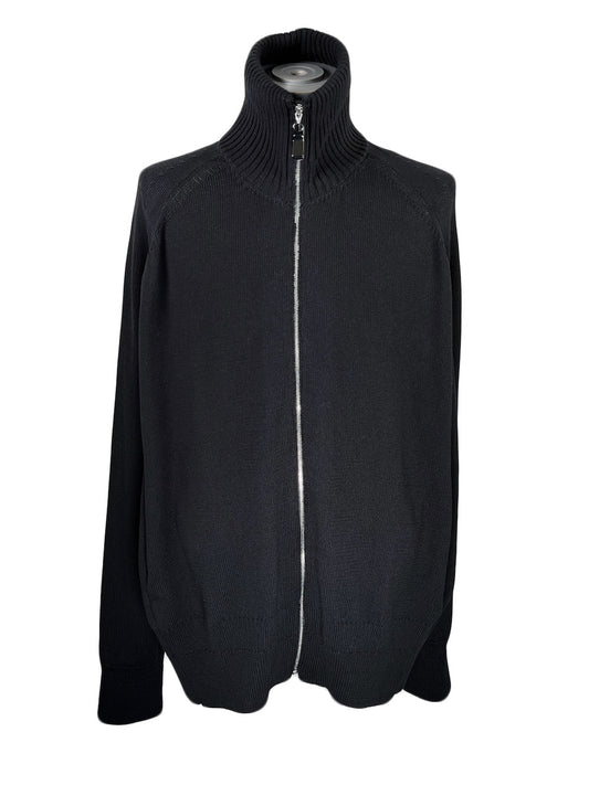 LB23SS-KN01-HP | ハイネックニットブルゾン(ドライバーズニット) | BLACK