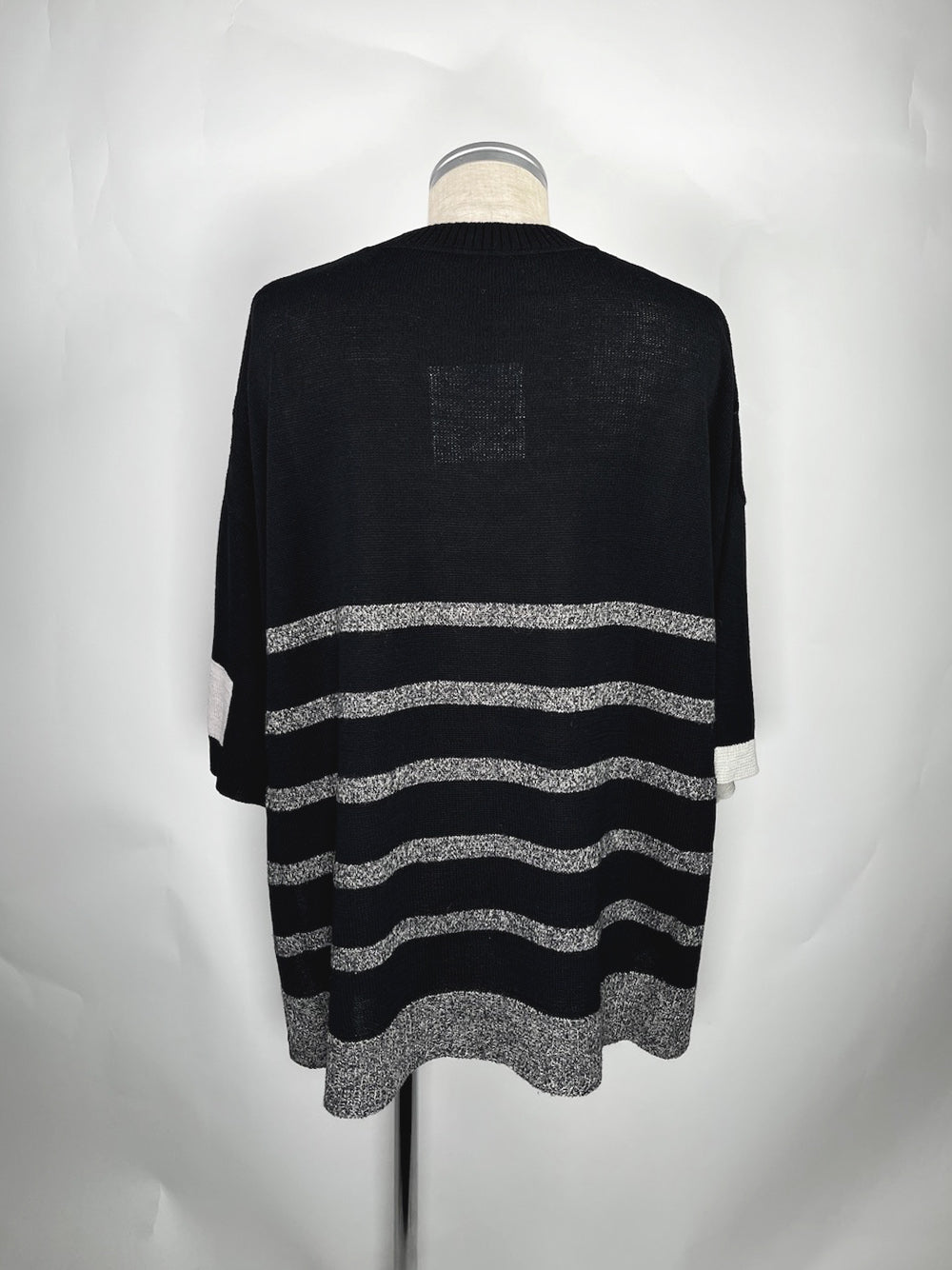 LB23SS-KNTE02 | インターシャハーフスリーブサマーニット | BLACK