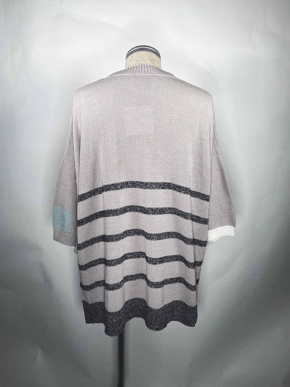 LB23SS-KNTE02 | インターシャハーフスリーブサマーニット | GRAY