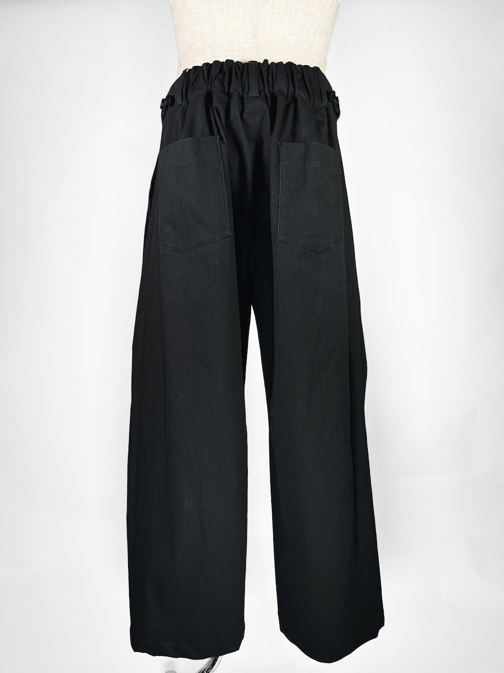 LB23SS-PT05-PDN | ピグメントダイドポケットタックワイドパンツ | BLACK PIGMENT DYED