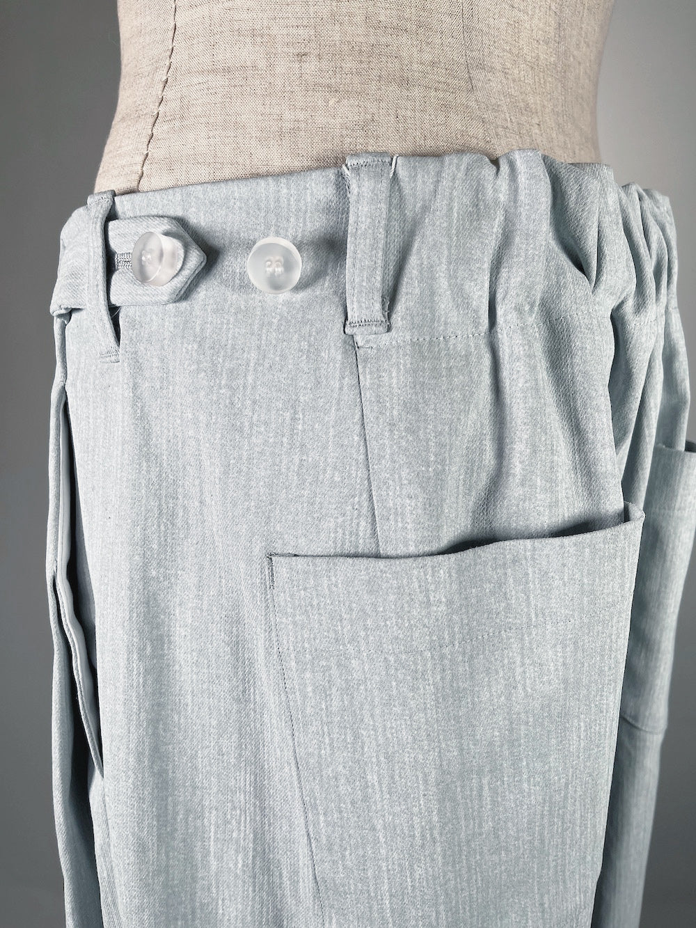 LB23SS-PT05-PDN | ピグメントダイドポケットタックワイドパンツ | WHITE PIGMENT DYED