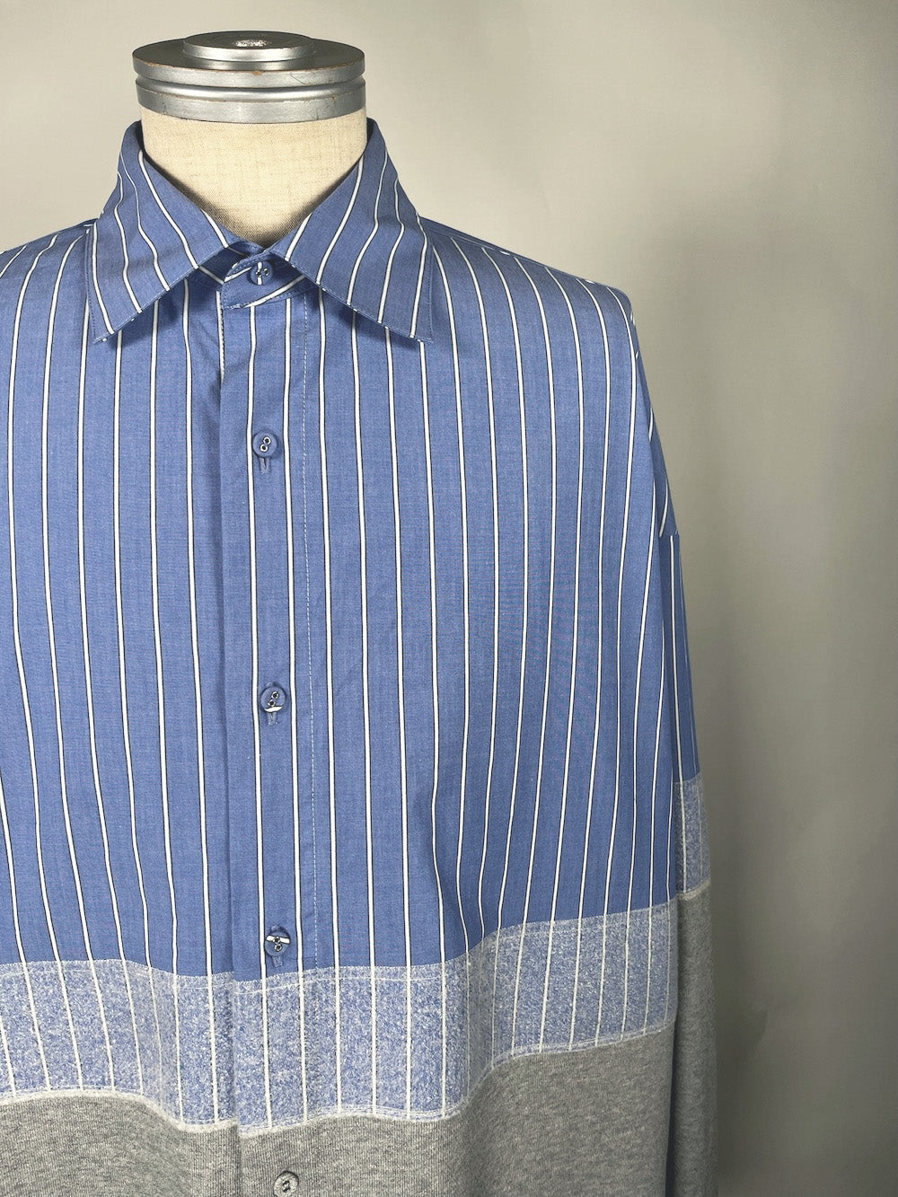 LB23SS-SH01-NDP | ニードルパンチドッキングシャツ | BLUESTRIPE×GRAY