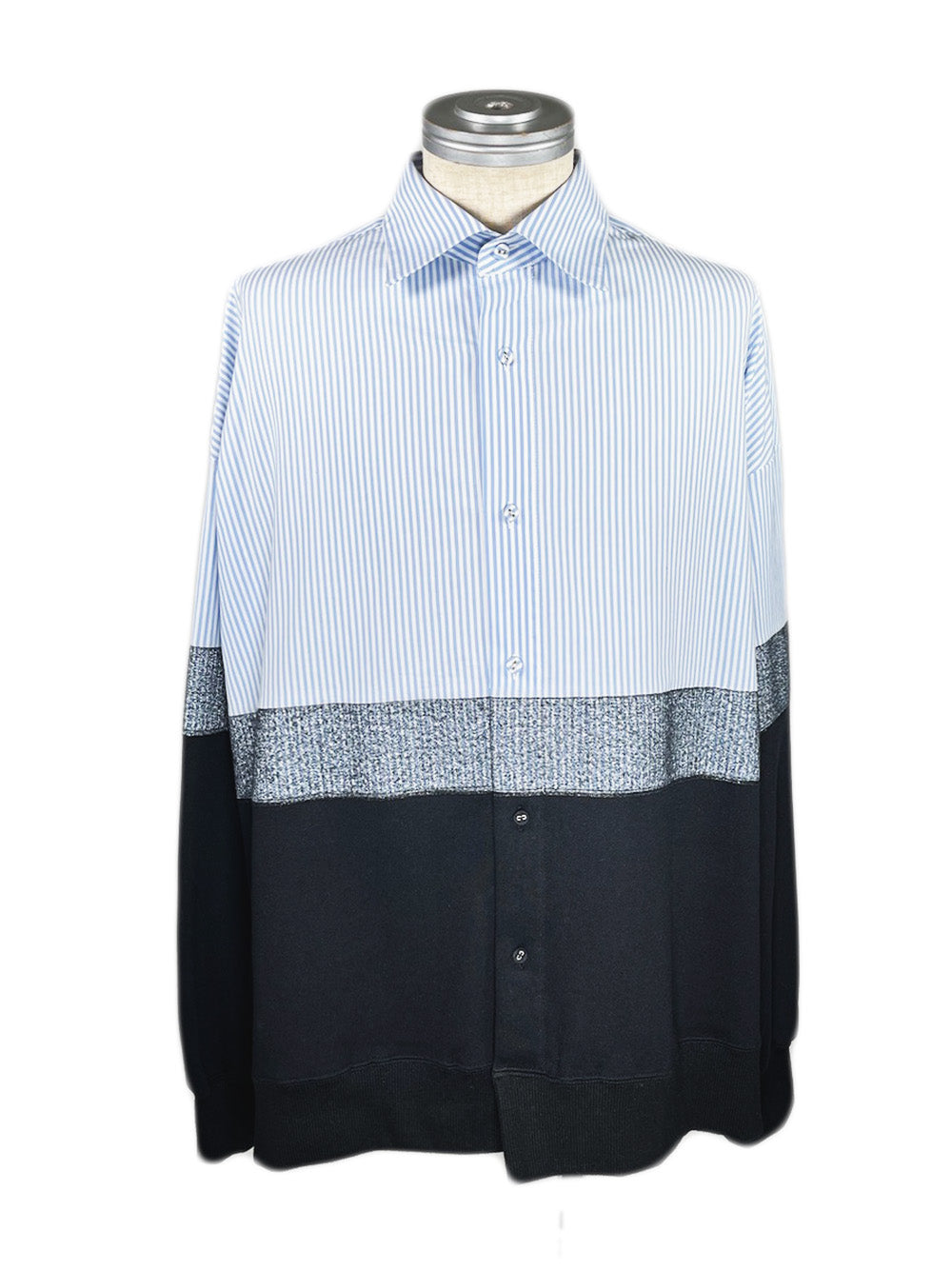 LB23SS-SH01-NDP | ニードルパンチドッキングシャツ | SAXSTRIPE×BLACK