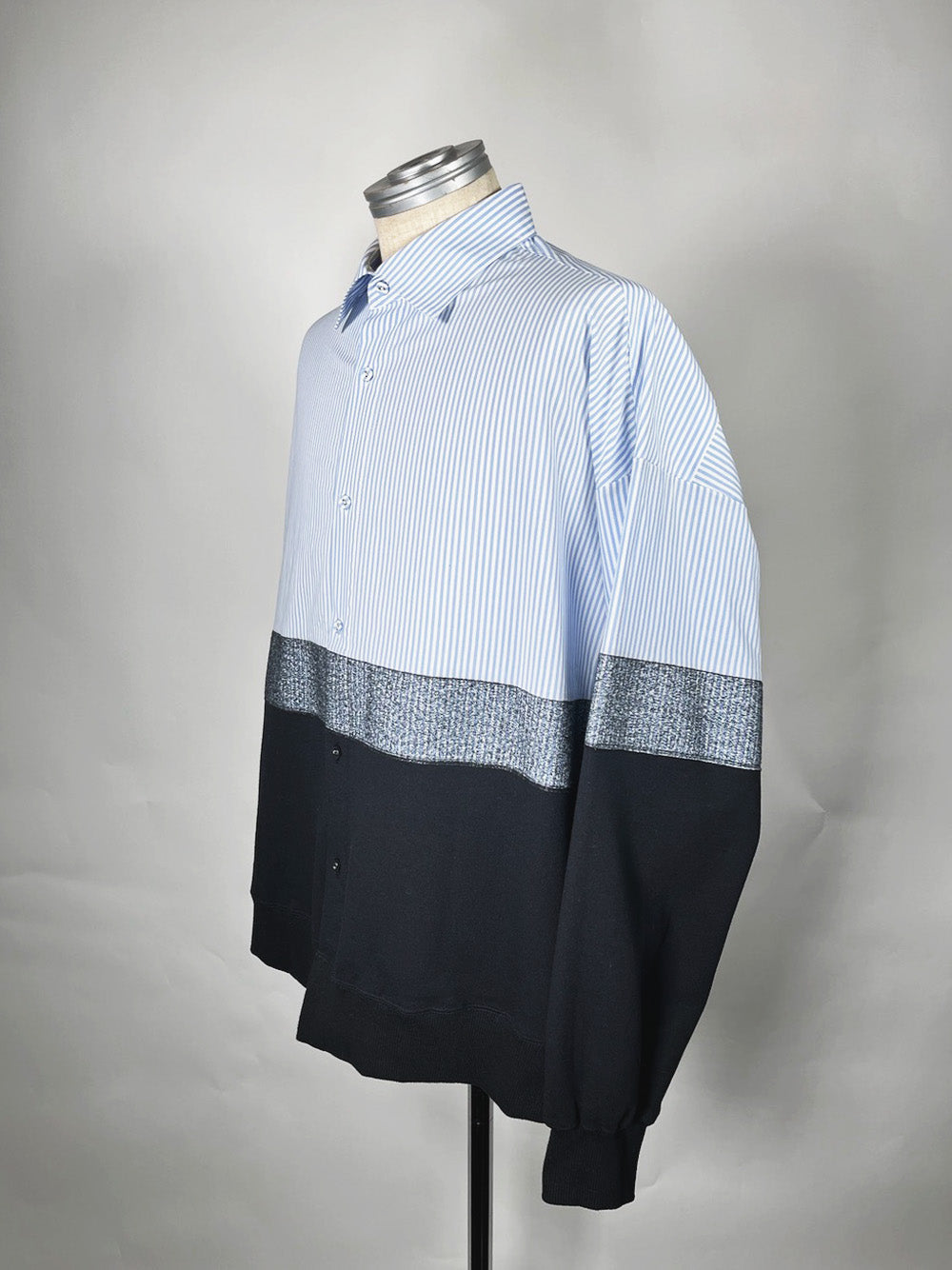 LB23SS-SH01-NDP | ニードルパンチドッキングシャツ | SAXSTRIPE×BLACK