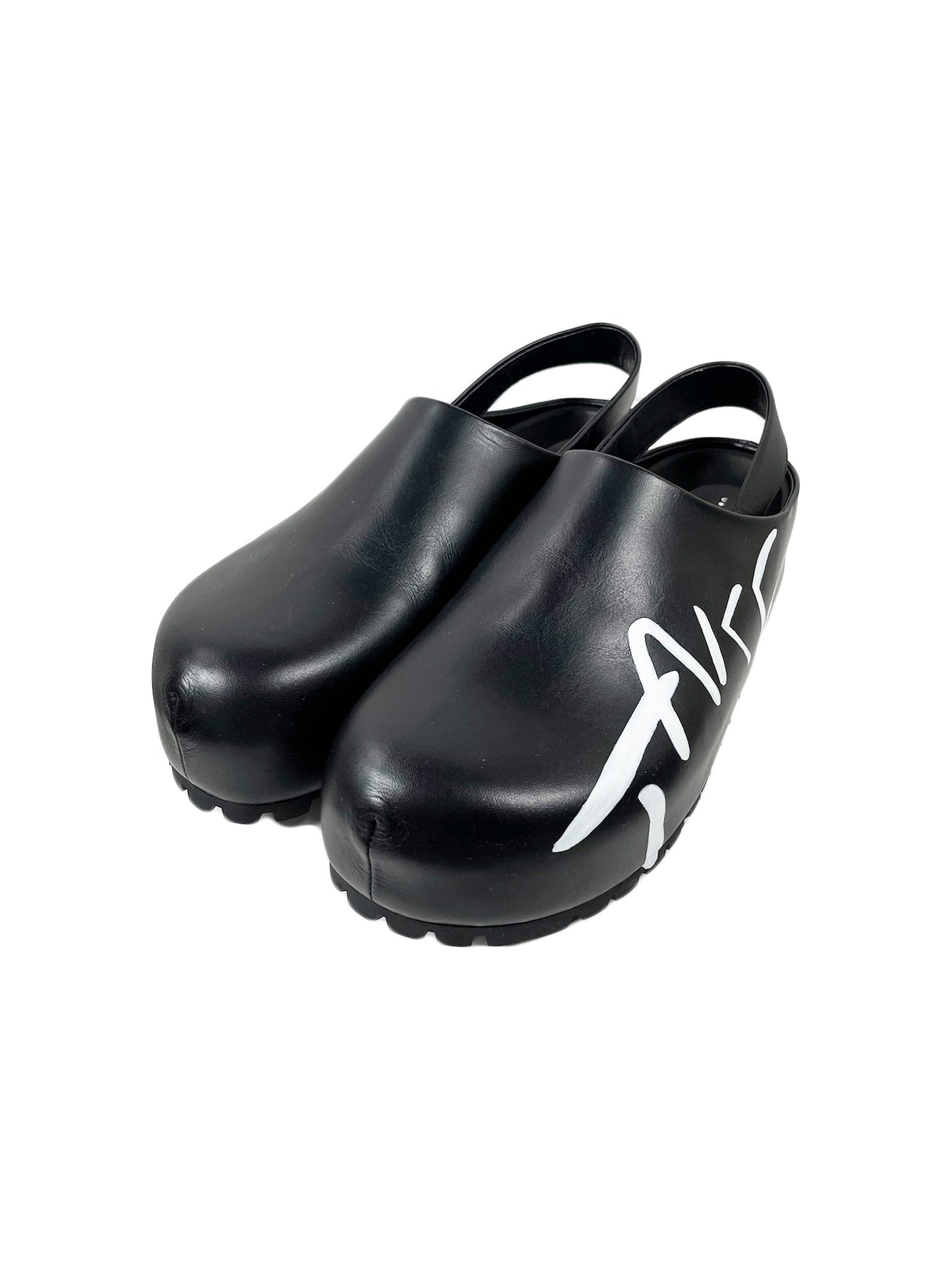LB23SS-SHOES01-HP | ハンドペインテッドレザーサボ | BLACK