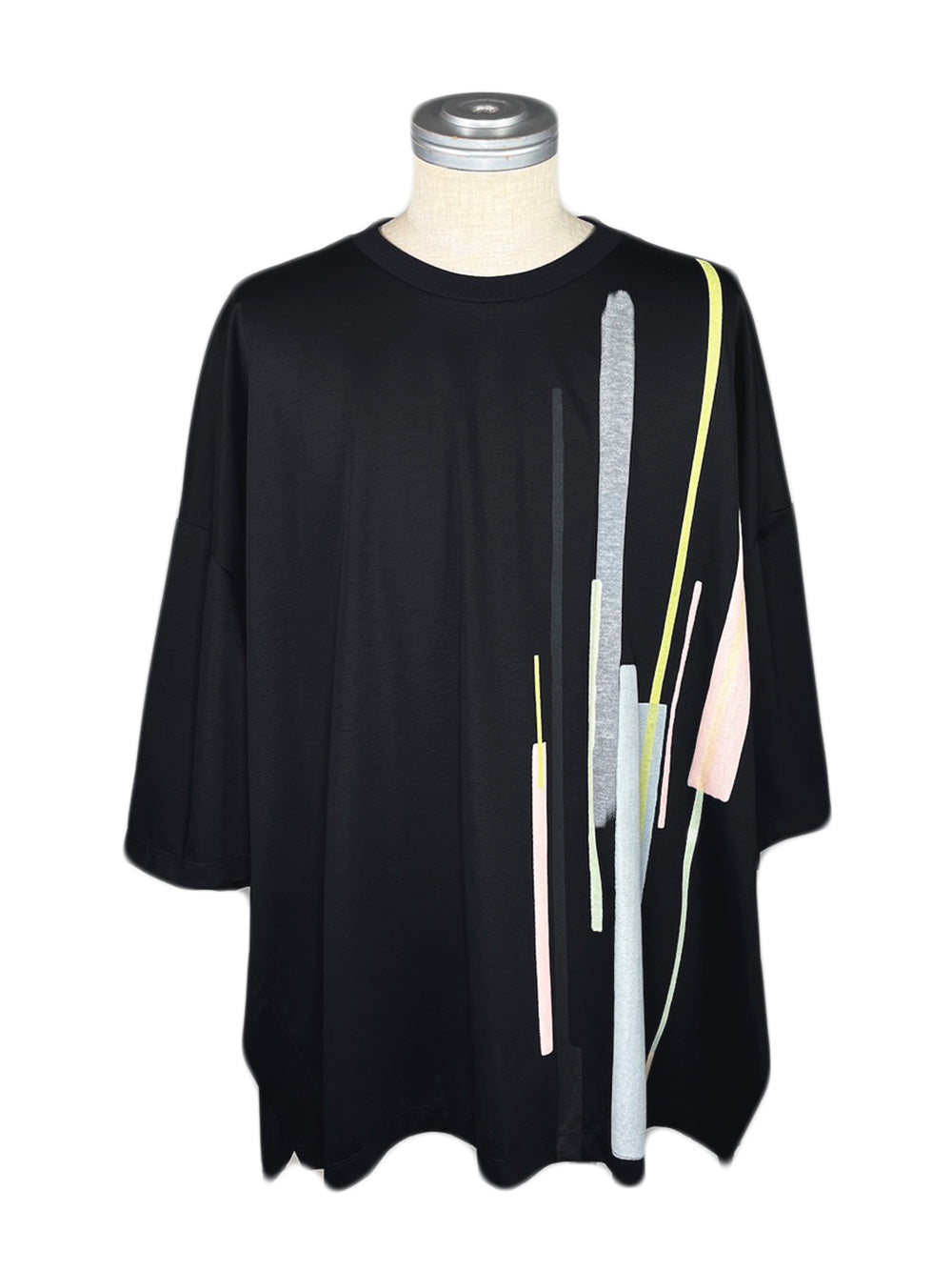 LB23SS-TE03-FPR | ミックスプリントサイドベントTシャツ | BLACK