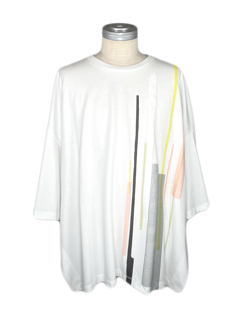 LB23SS-TE03-FPR | Mix Print Side Vent T-shirt | WHITE
