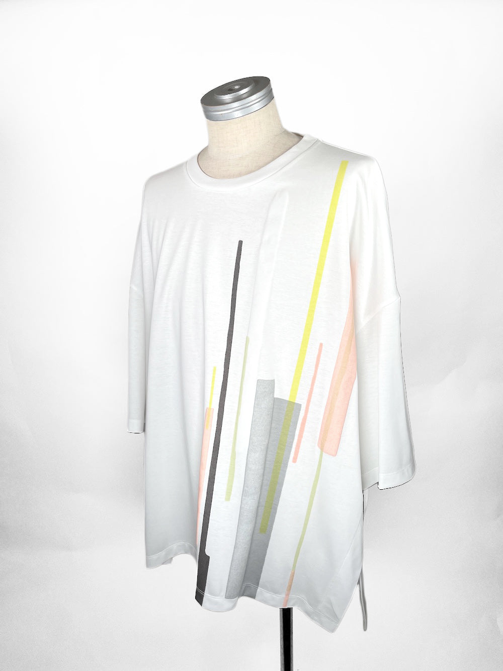 LB23SS-TE03-FPR | Mix Print Side Vent T-shirt | WHITE