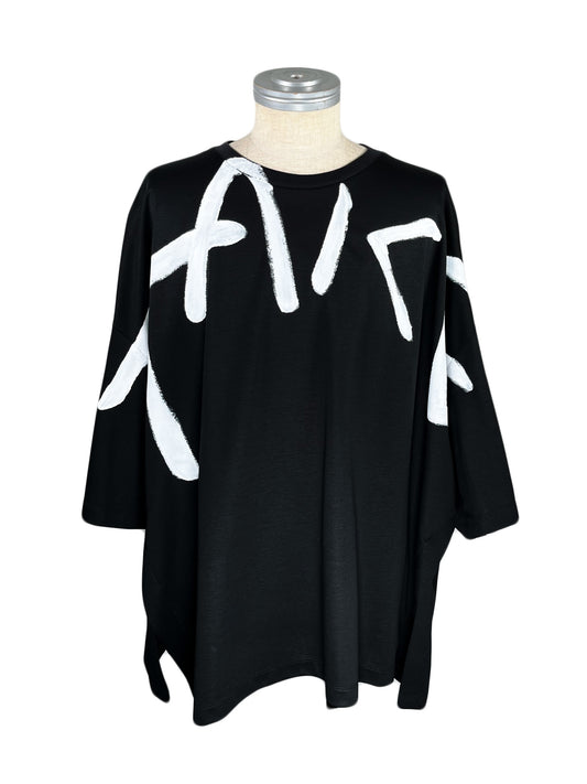 LB23SS-TE03-HP | ハンドペイントサイドベントTシャツ | BLACK