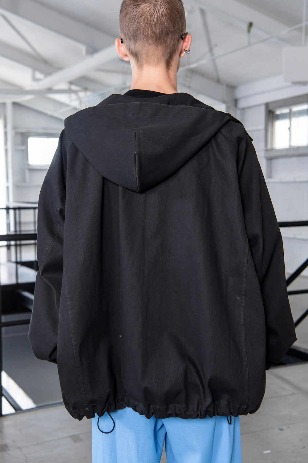 LB23SS-BL03-PDN | ピグメントダイドフードブルゾン | BLACK PIGMENT DYED