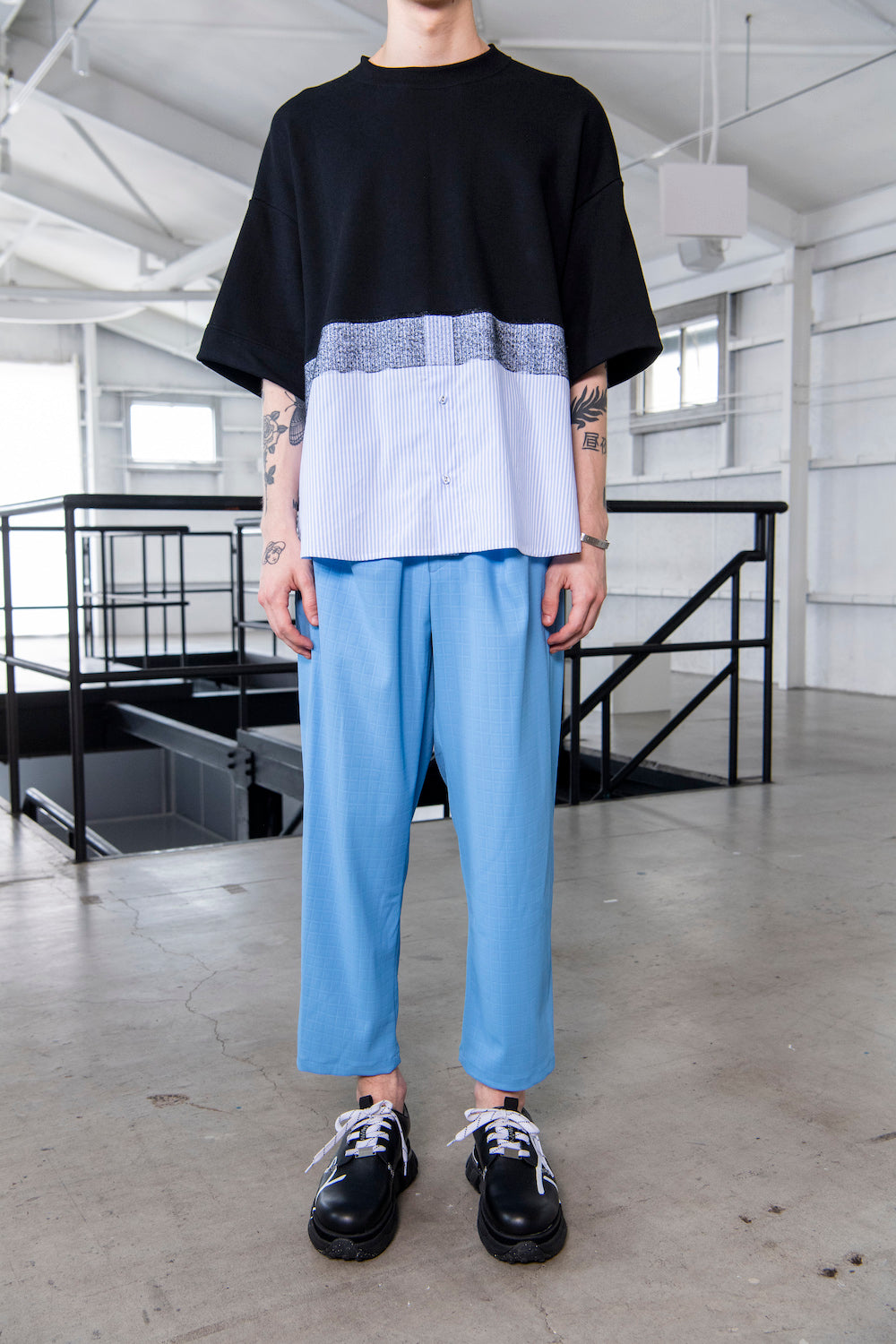 LB23SS-PO03-NDP | ニードルパンチドッキングプルオーバー | SAXSTRIPE×BLACK