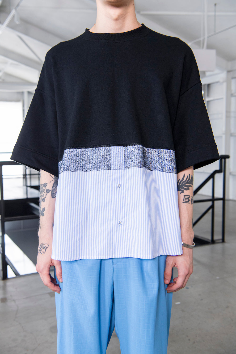 LB23SS-PO03-NDP | ニードルパンチドッキングプルオーバー | SAXSTRIPE×BLACK