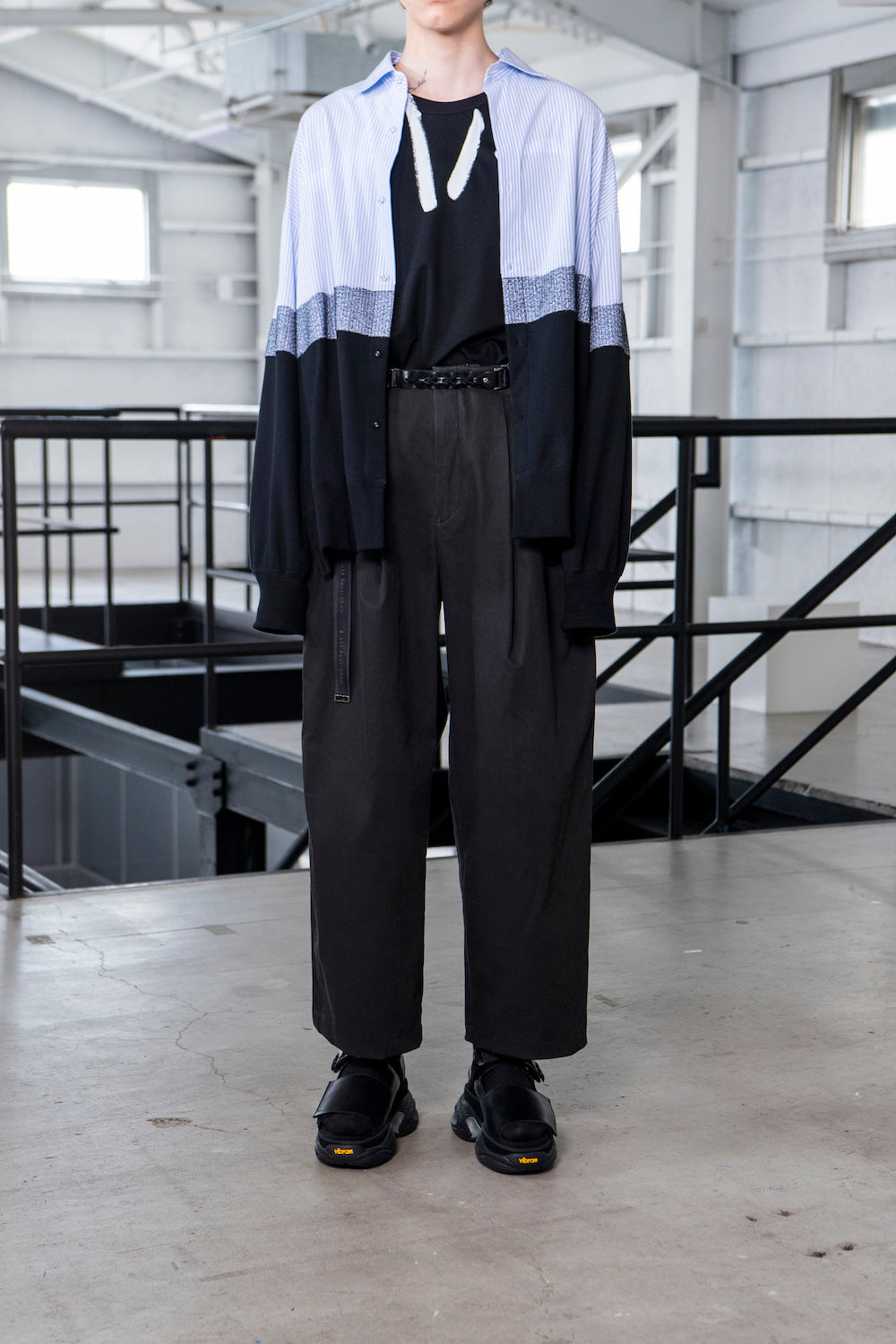 LB23SS-PT05-PDN | ピグメントダイドポケットタックワイドパンツ | BLACK PIGMENT DYED