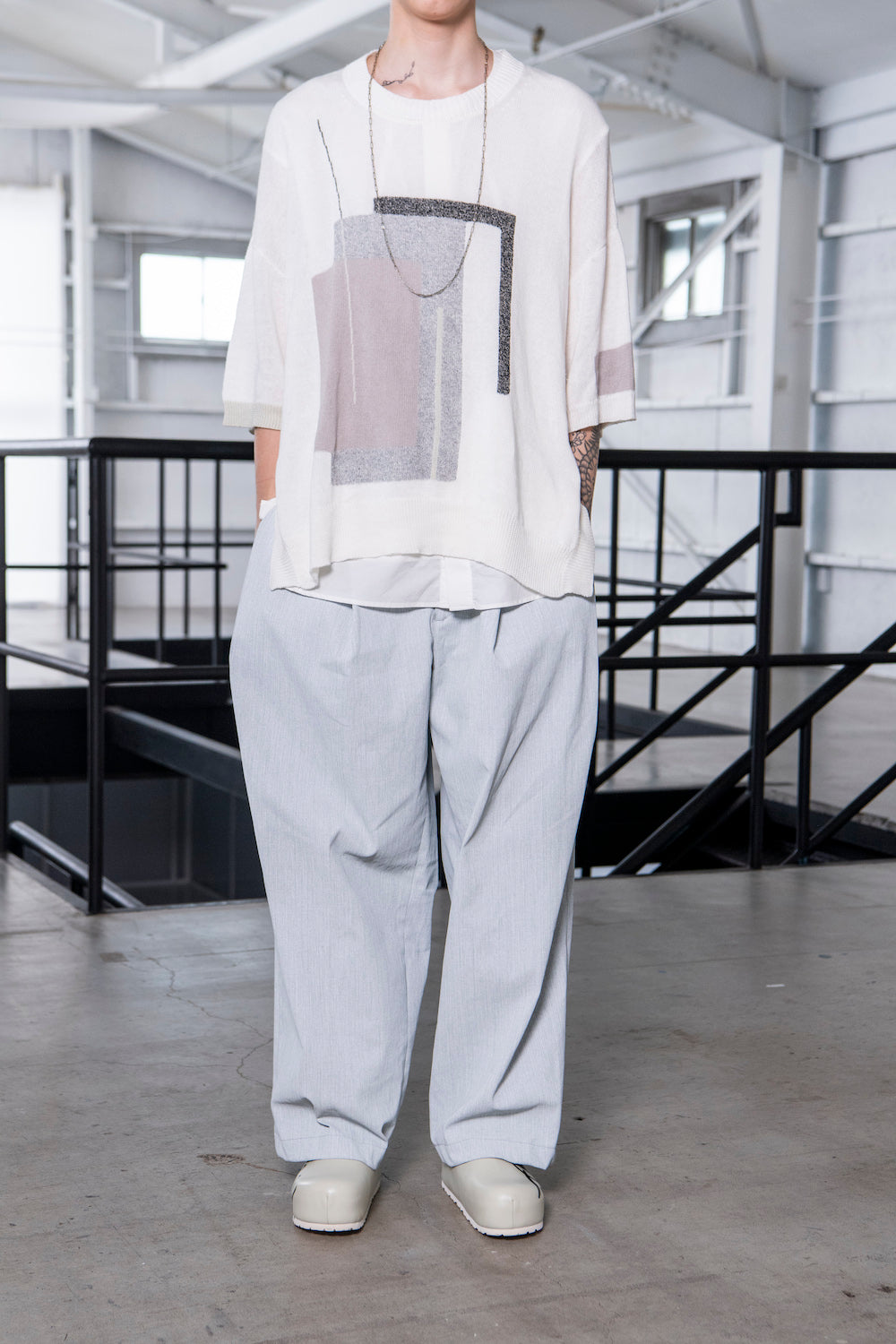 LB23SS-PT05-PDN | ピグメントダイドポケットタックワイドパンツ | WHITE PIGMENT DYED