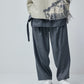 LB23AW-PT05-GST | Striped wool serge pocket tuck wide pants | GRAY STRIPE 