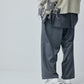 LB23AW-PT05-GST | Striped wool serge pocket tuck wide pants | GRAY STRIPE 