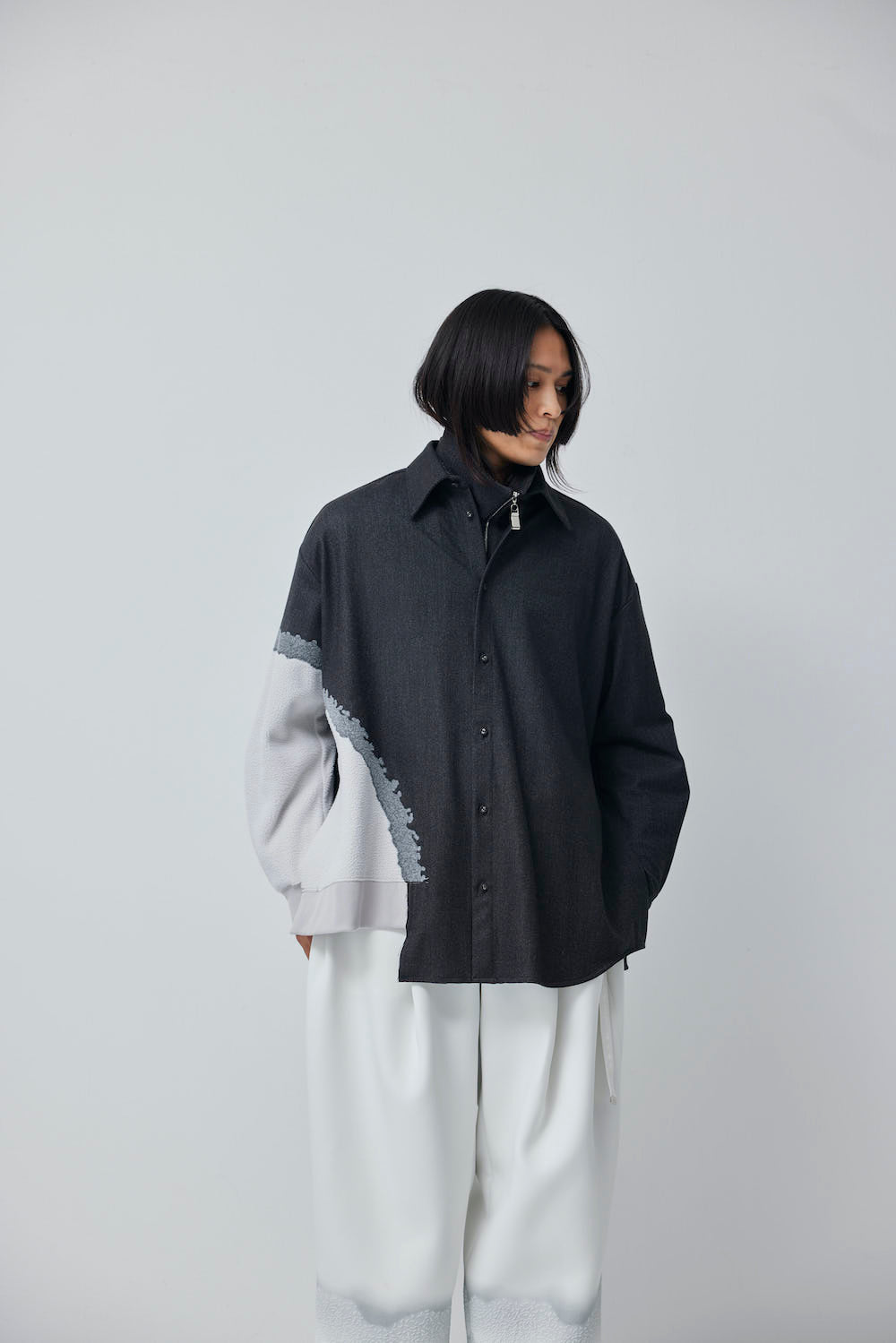 LB23AW-SH01-NDP-PL | Needle punch docking shirt | IRON×PLASTER