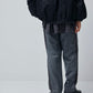 LB23AW-PT04-GST | 条纹羊毛哔叽边线裹身长裤 | 灰色条纹