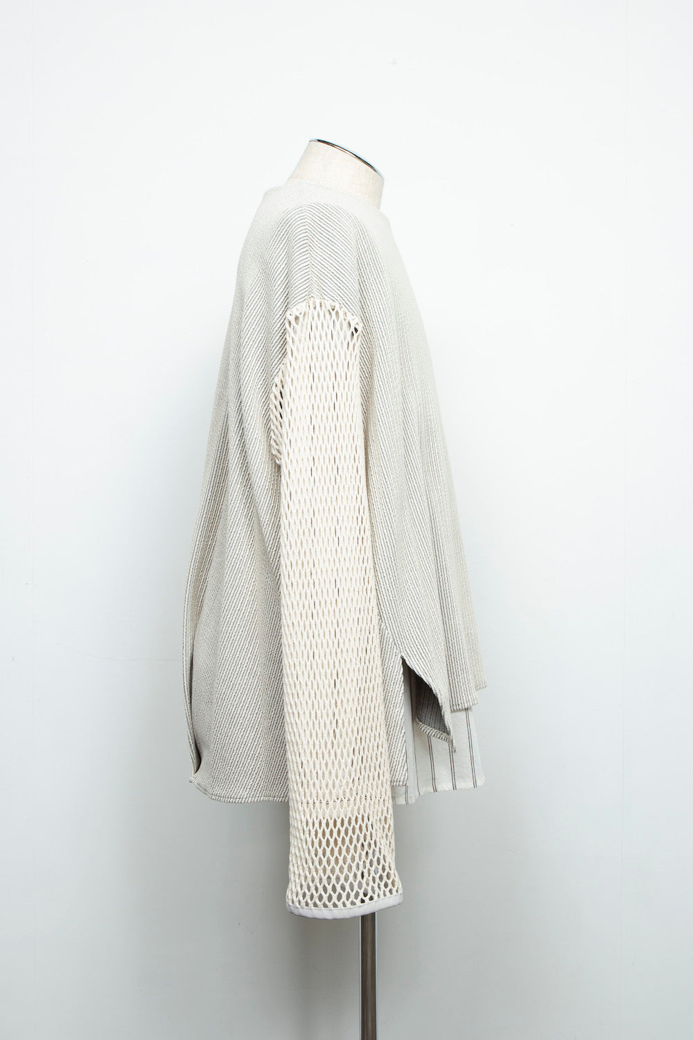 LB24AW-PO06-FSJ | フェイクレイヤーボートネックプルオーバー | IVORY×OFFWHITE STRIPE