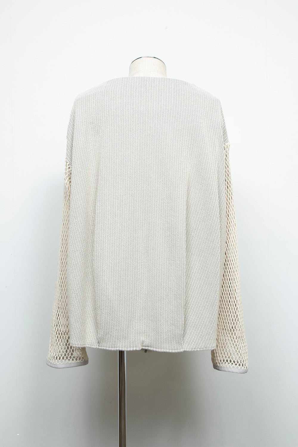 LB24AW-PO06-FSJ | フェイクレイヤーボートネックプルオーバー | IVORY×OFFWHITE STRIPE