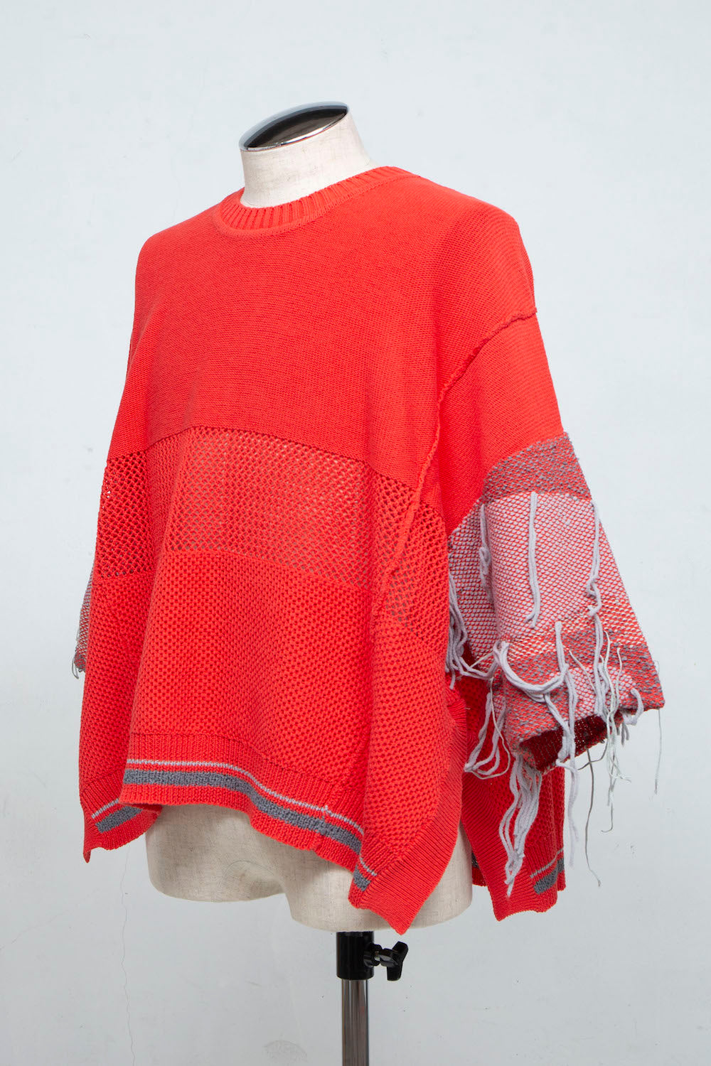 *Limited Edition* LB24SS-KNPS01-TRA-TE | Thread Intarsia Summer Knit Crew Neck | RED ORANGE 