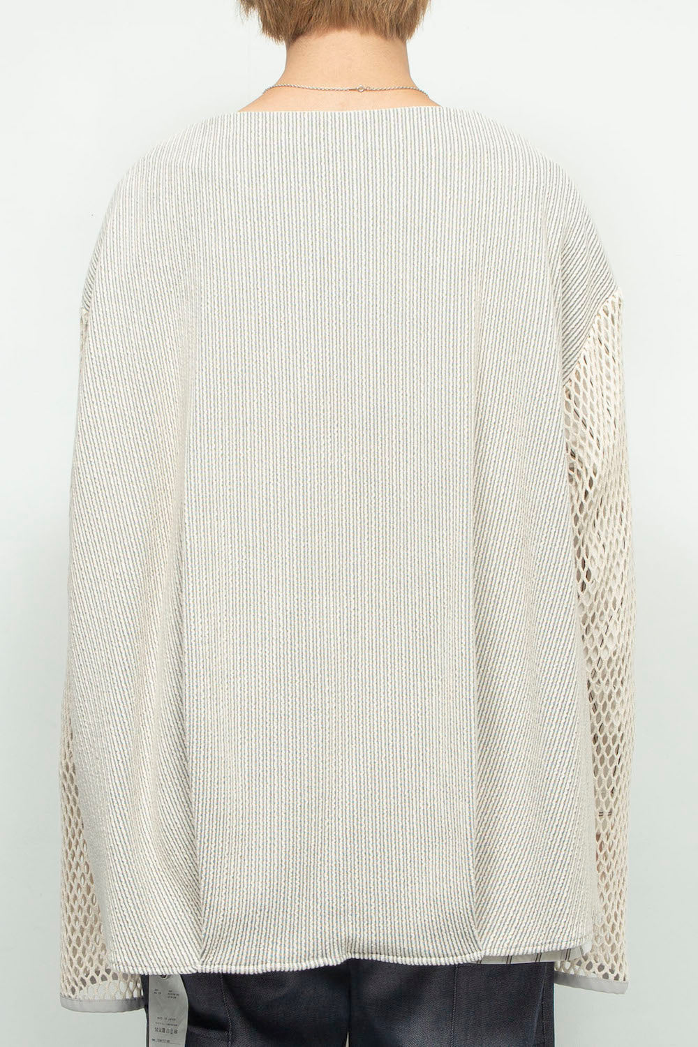 LB24AW-PO06-FSJ | フェイクレイヤーボートネックプルオーバー | IVORY×OFFWHITE STRIPE