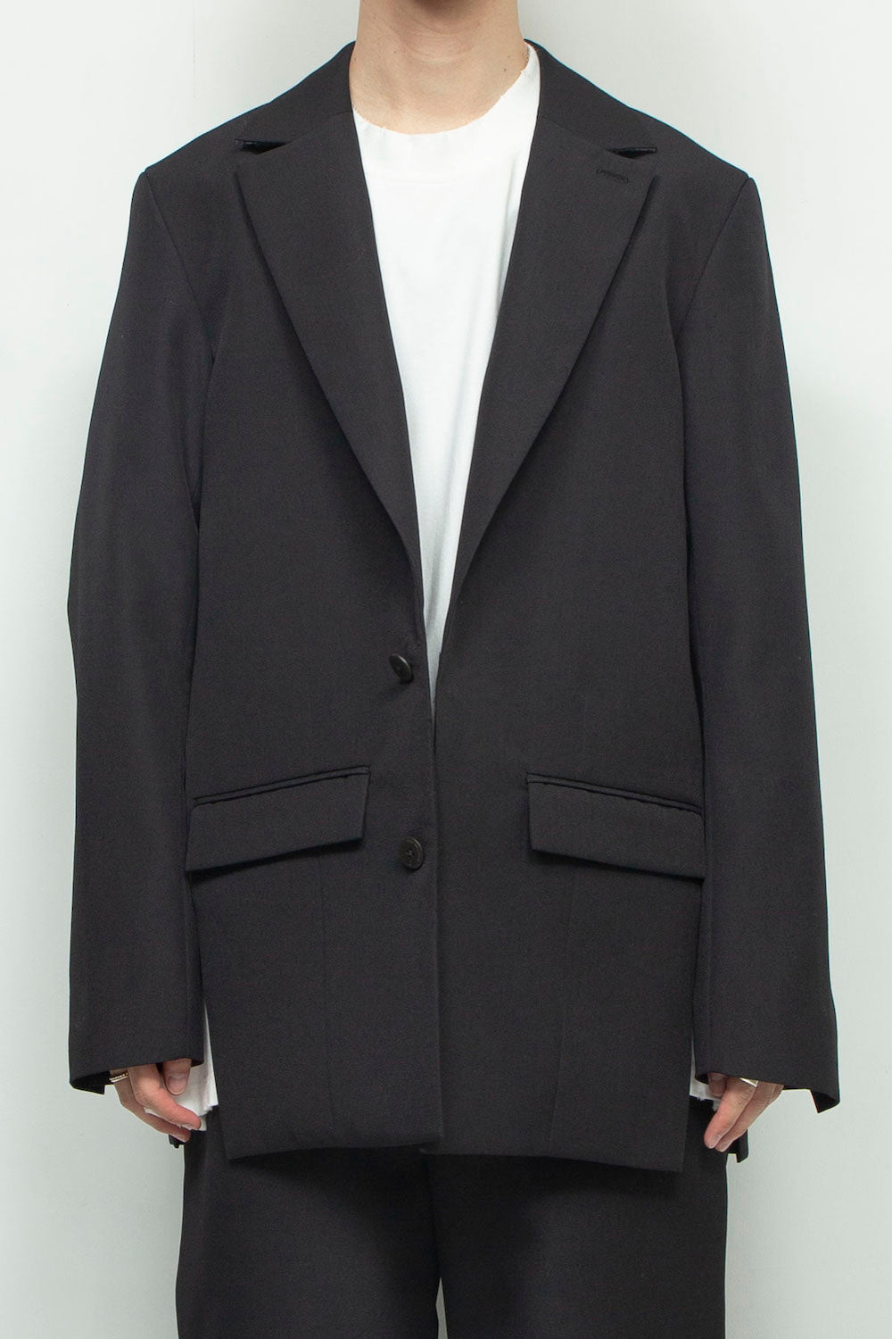 <LAST 1点> LB24AW-JK06-ADK | サイドベントテーラードジャケット | BLACK