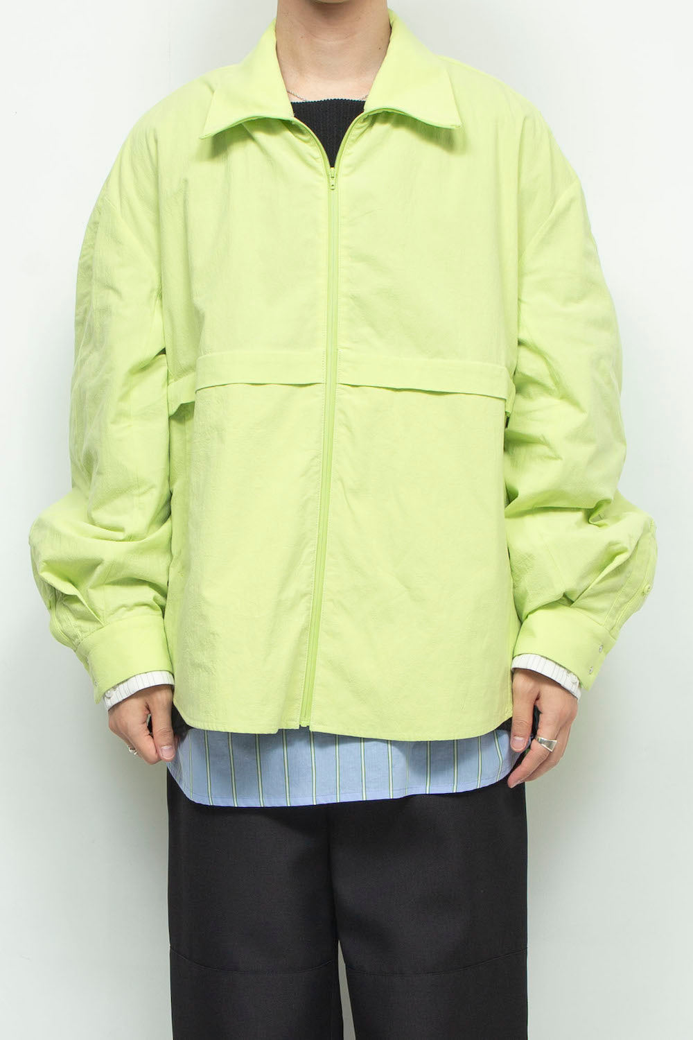 LB24AW-SHBL01-OMS | Omi Sable Track Shirt Blouson | NEON GREEN