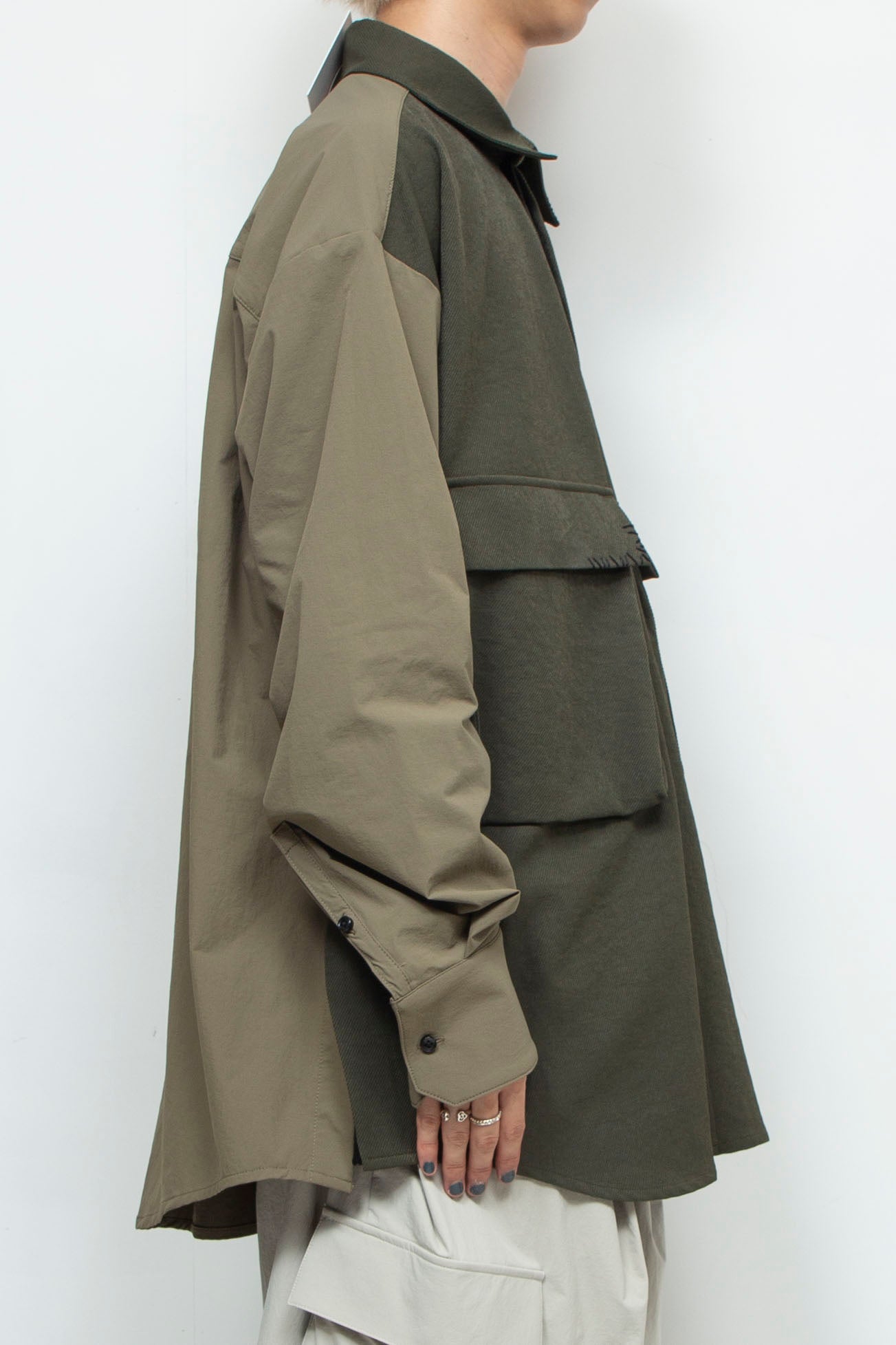 <LAST 1点> LB24AW-SH07-PAK-NBG | ハンドステッチCPOシャツジャケット | MOSS GREEN