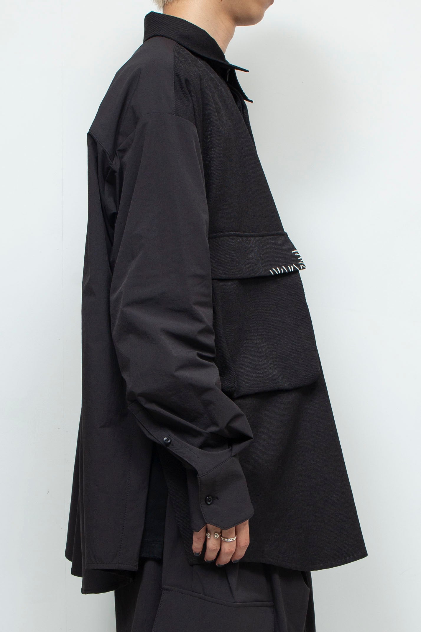 LB24AW-SH07-PAK-NBG | ハンドステッチCPOシャツジャケット | BLACK