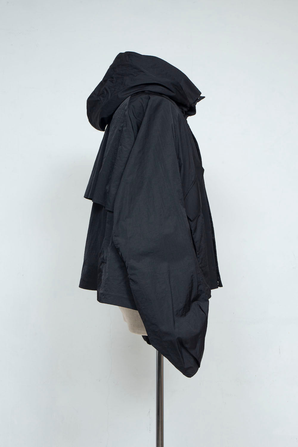 <LAST 1点> *限定ファブリック* LB25SS-BL03-HCVN | VINTAGE NYLON クロップドフードブルゾン   | BLACK