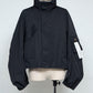 <LAST 1点> *限定ファブリック* LB25SS-BL03-HCVN | VINTAGE NYLON クロップドフードブルゾン   | BLACK