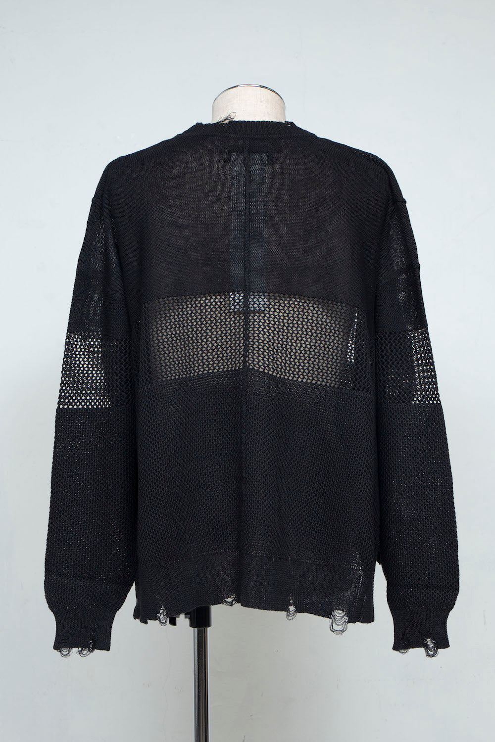 LB25SS-KNTE03 | ハンドステッチクラッシュドサマーニット | BLACK