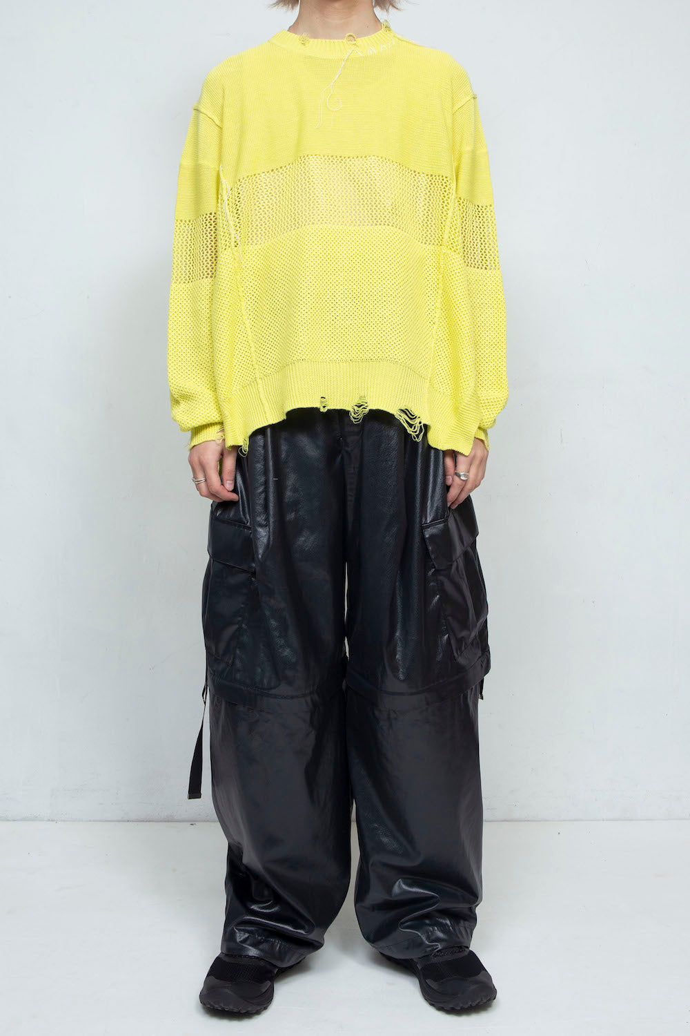 LB25SS-KNTE03 | ハンドステッチクラッシュドサマーニット | YELLOW