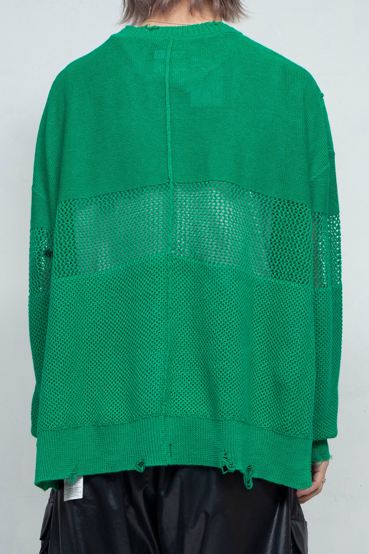 LB25SS-KNTE03 | ハンドステッチクラッシュドサマーニット | GREEN