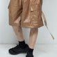 LB25SS-PT05-FFL | FAKE-FAKE LEATHER Ⅱ デタッチャブルカーゴパンツ | BROWN