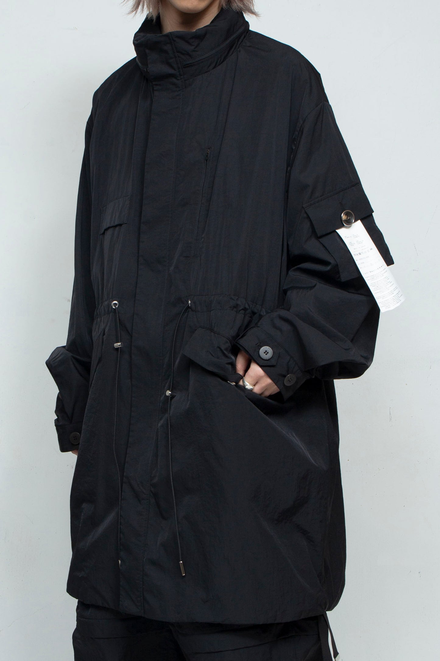 *限定ファブリック* LB25SS-FC01-HCVN | VINTAGE NYLON フィッシュテールスプリングコート   | BLACK