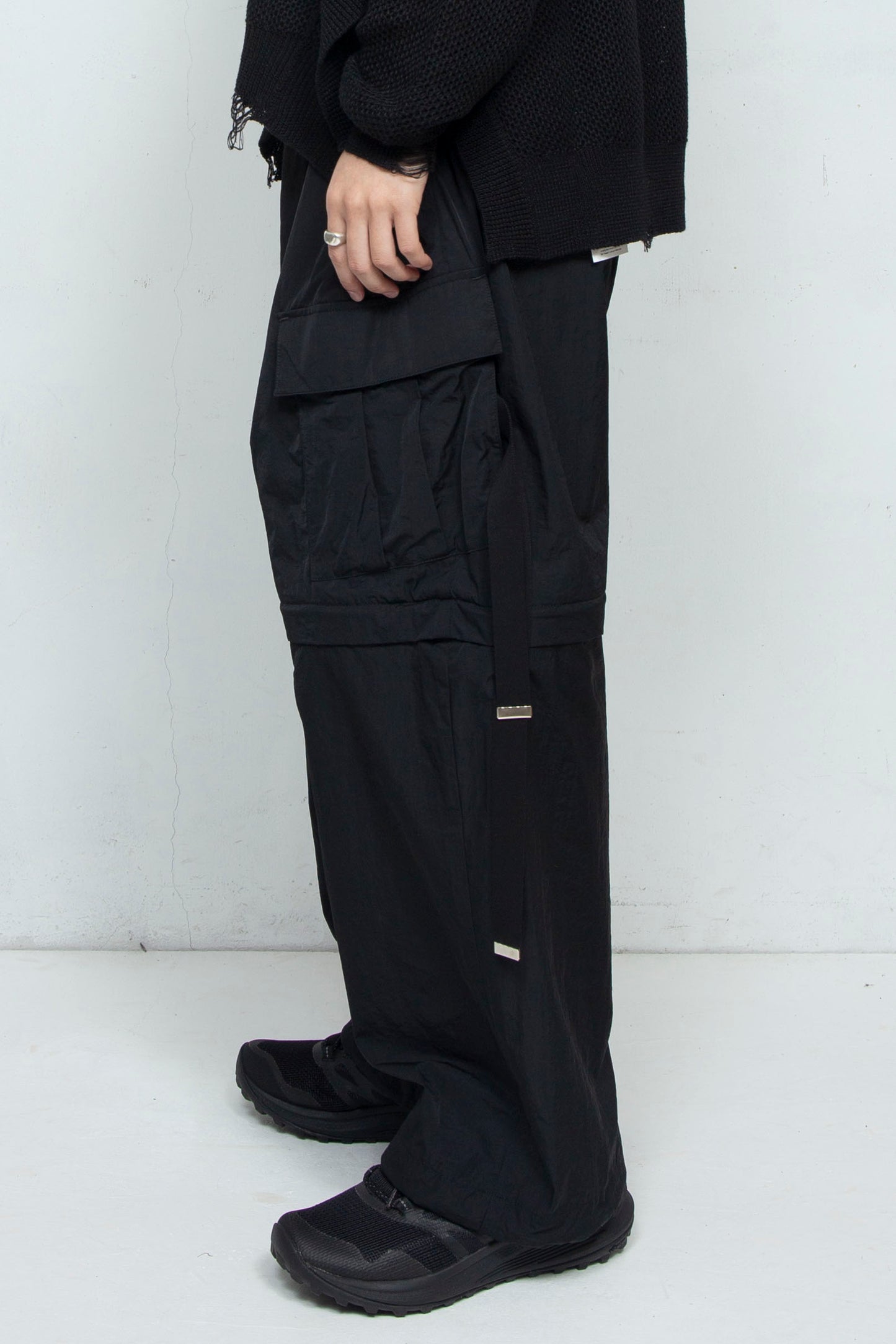 *限定ファブリック* LB25SS-PT05-HCVN | VINTAGE NYLON デタッチャブルカーゴパンツ | BLACK