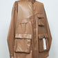 LB25SS-SH07-FFL| FAKE-FAKE LEATHER Ⅱ M-65モチーフシャツジャケット | BROWN