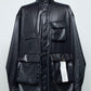 LB25SS-SH07-FFL| FAKE-FAKE LEATHER Ⅱ M-65モチーフシャツジャケット | BLACK