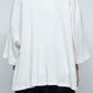 LB24SS-TE09-CPR-PL | Pleated rib knit side vent T-shirt | OFF WHITE 