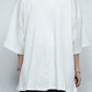 LB24SS-TE09-CPR-HP | Hand-painted pleated rib knit side vent T-shirt | OFF WHITE 