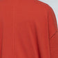LB24SS-TE09-CPR-HP | 手绘褶皱罗纹针织侧开衩 T 恤 | 焦橙色