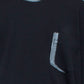 LB24SS-TE09-CPR-HP | 手绘褶皱罗纹针织侧开衩T恤| 黑色