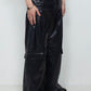 <LAST 1点> LB25AW-PT09-FFL | FAKE-FAKE LEATHER Ⅱ シンフラップバギートラウザー | BLACK