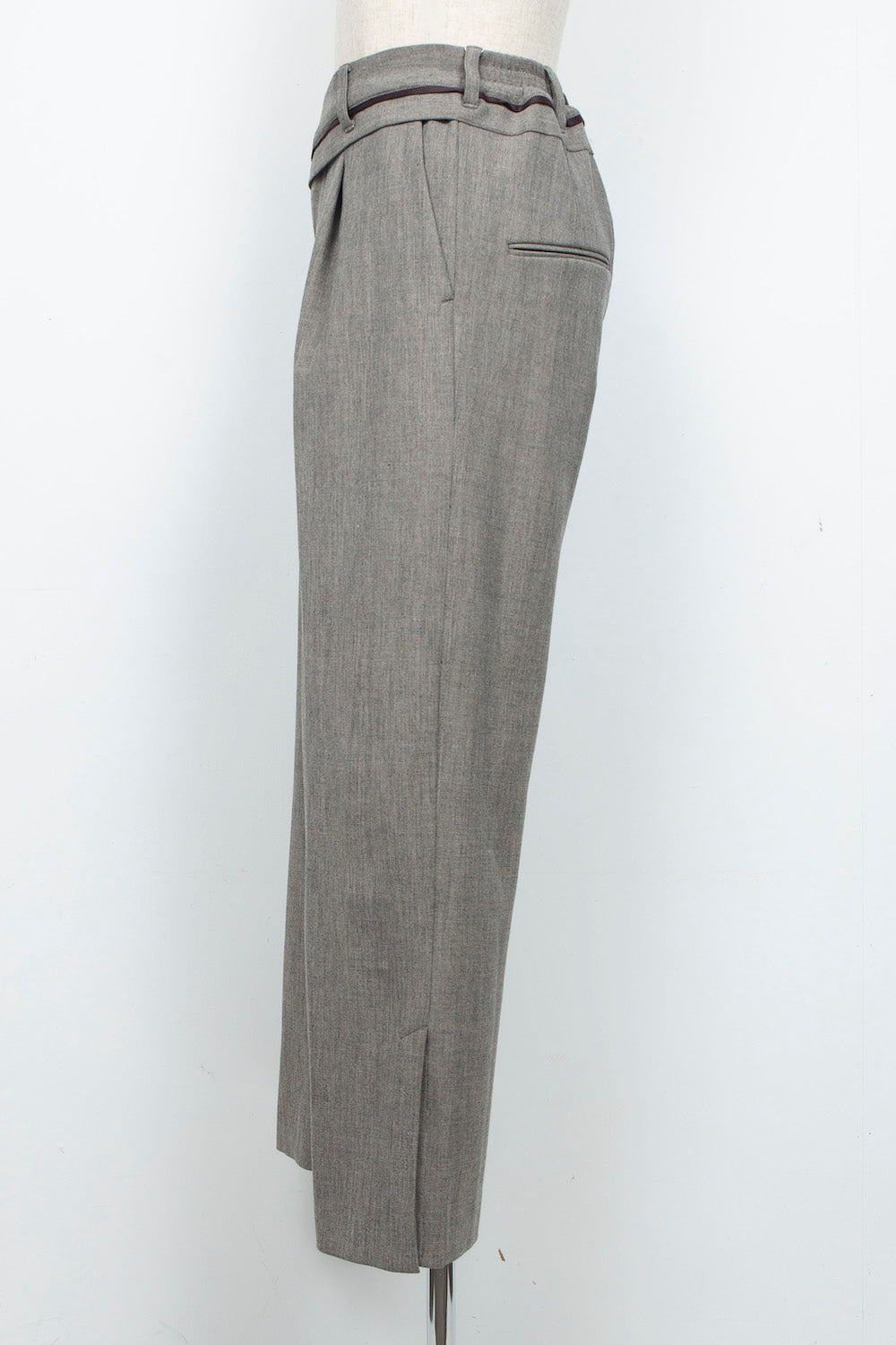 <LAST 1点> LB26AW-PT11-LTD | ダブルクロスリュクスツイード ツイステッドウエストトラウザー | HERRINGBONE GR