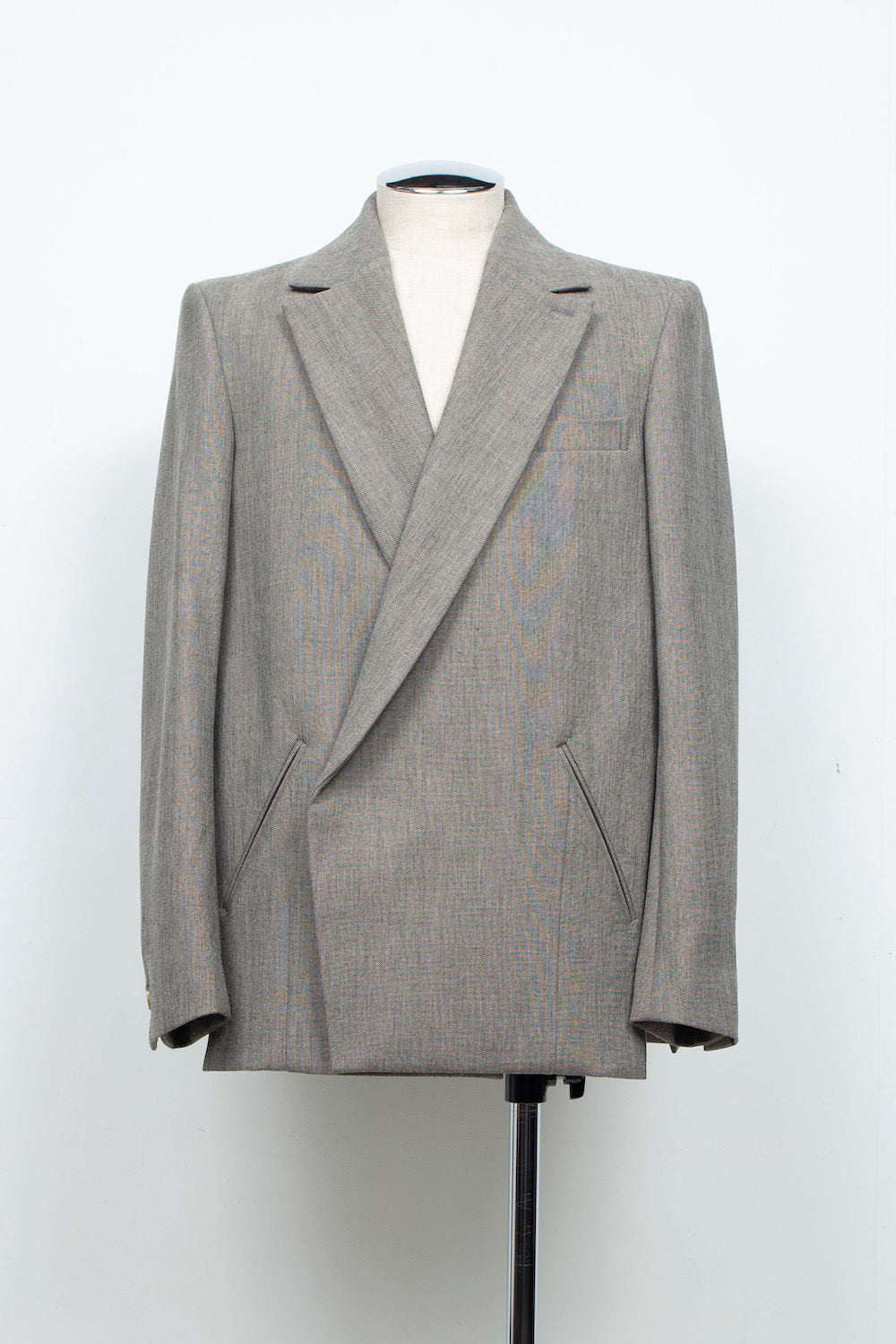 <LAST 1点> LB26AW-JK11-LTD | ノッチドラペルダブルブレストテーラードジャケット | HERRINGBONE GR