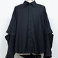 <LAST 1点> LB26AW-SH11-SCO |  SUPER140Sウール デタッチャブルスリーブシャツ | BLACK