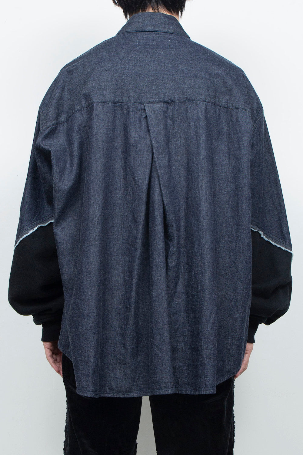 <last item> LB26AW-SH12-OWD | Light Ounce Denim Twist Sleeve Shirt | INDIGO WASHED</last>