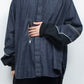 <last item> LB26AW-SH12-OWD | Light Ounce Denim Twist Sleeve Shirt | INDIGO WASHED</last>
